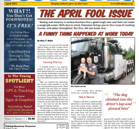 Totman's Towing AGAIN Featured in Towing & Recovery Footnotes!